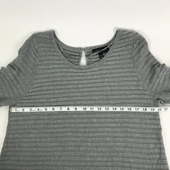 Lane Bryant Ribbed Knit Keyhole Sweater Women's Plus Size 14/16 Gray 3/4-Sleeve - Picture 7 of 11